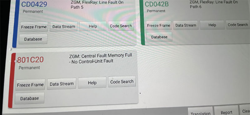 BMW 801C20 Fault Code
