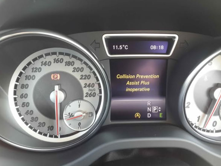 "Collision Prevention Assist Plus Inoperative" on Mercedes