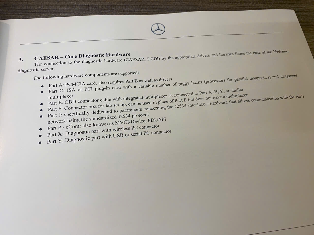Detailing information about the core diagnostic hardware of Vediamo 