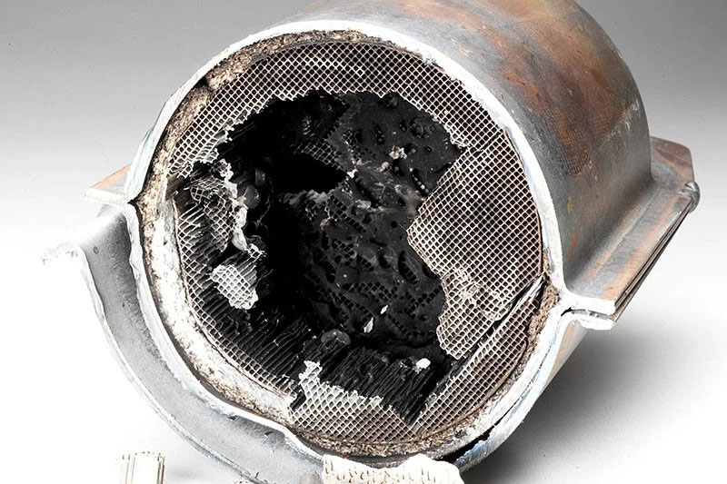 Damaged catalytic converter