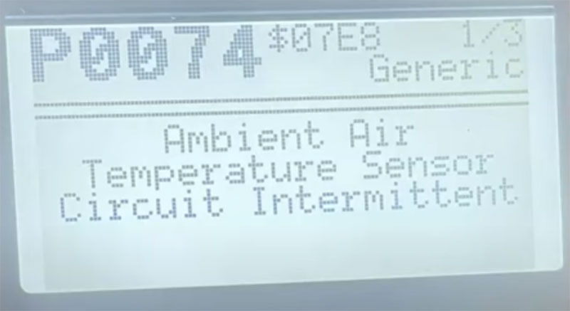 P0074 Fault Code on Audi