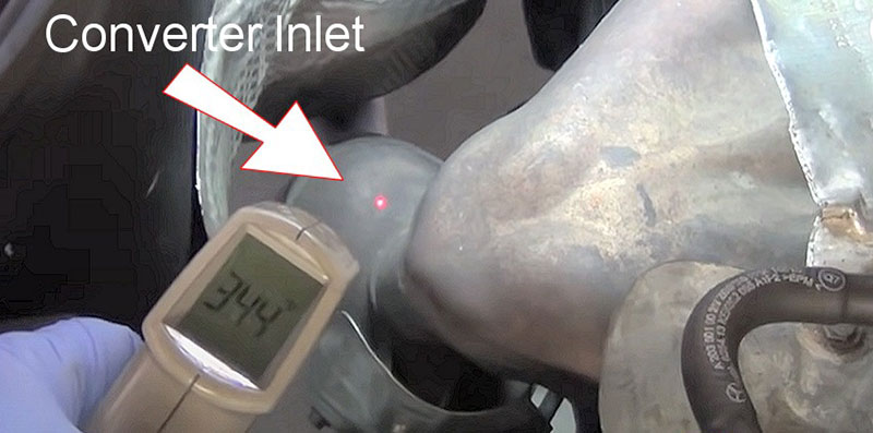 test catalytic converter inlet temperature