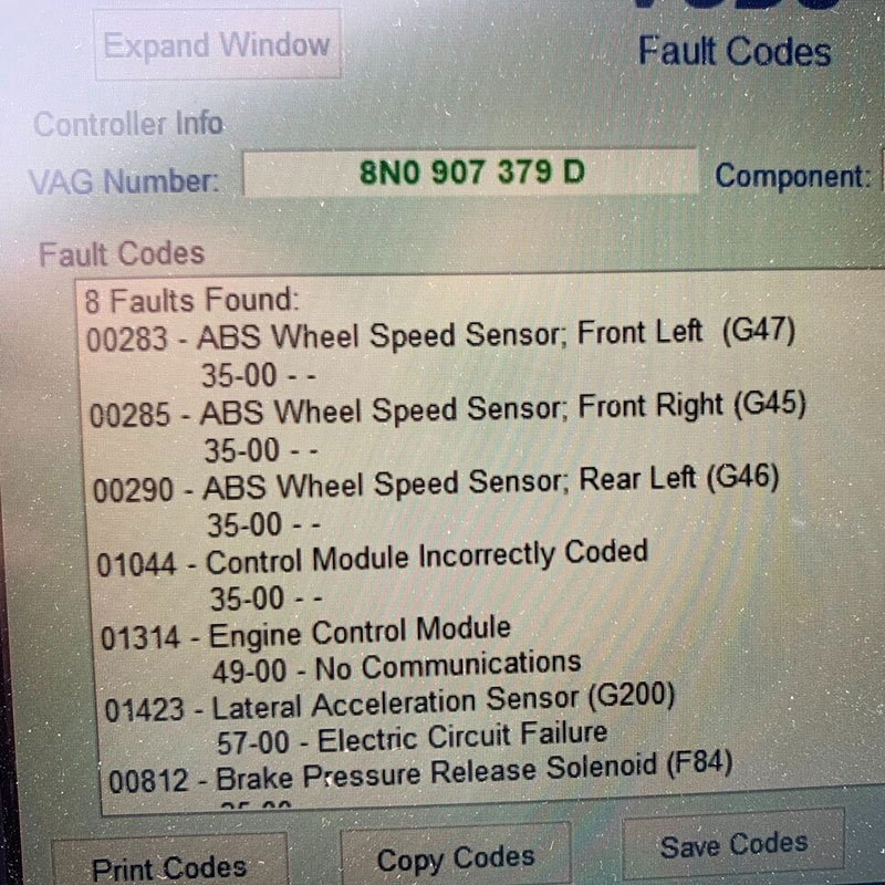 00283 Audi Fault Code