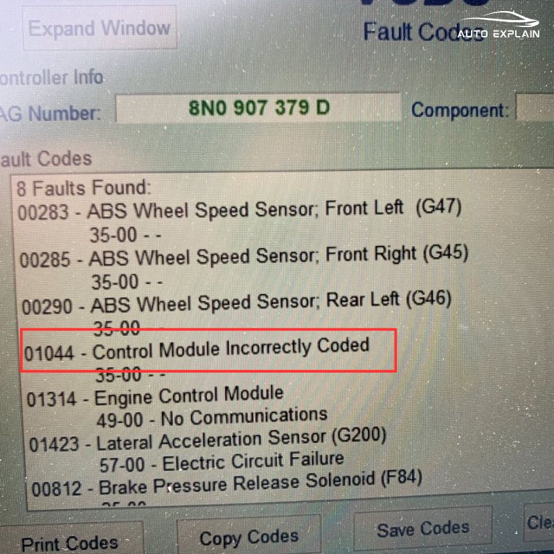 01044 Audi Code