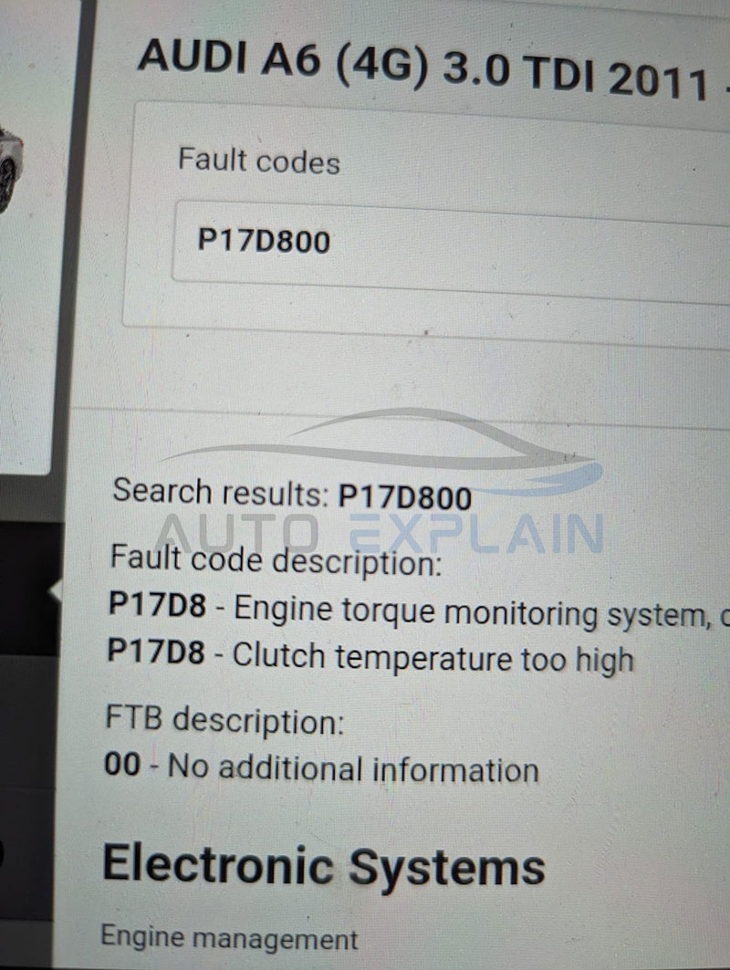 audi dtc p17d800