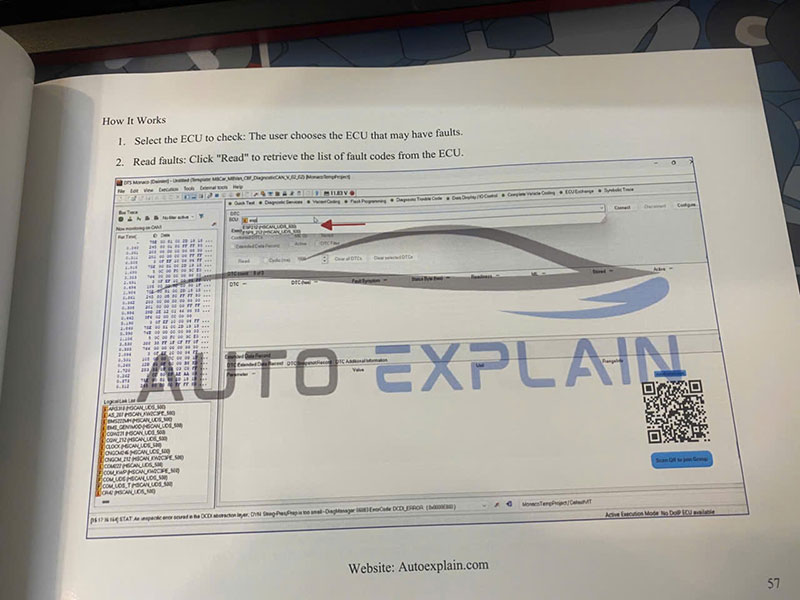 How to use DTS Monaco to read fault code
