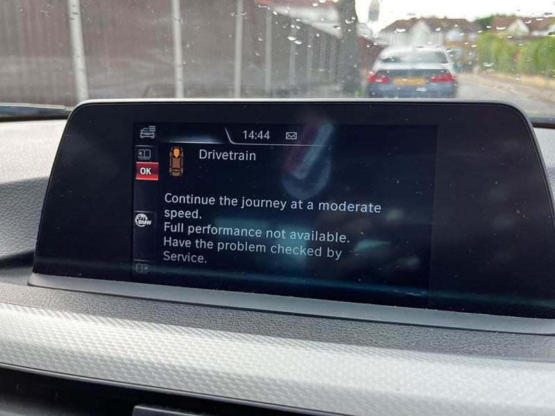 Symptoms of BMW P1290 Fault Code - Drivetrain Malfunction