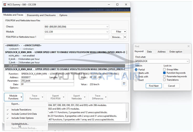 bmw coding video in motion guidance - Save and Update the Module