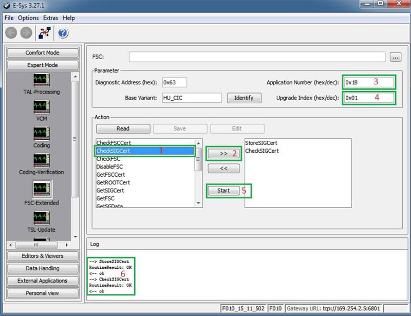 bmw fsc code import process: Verify Signature Certificate Step