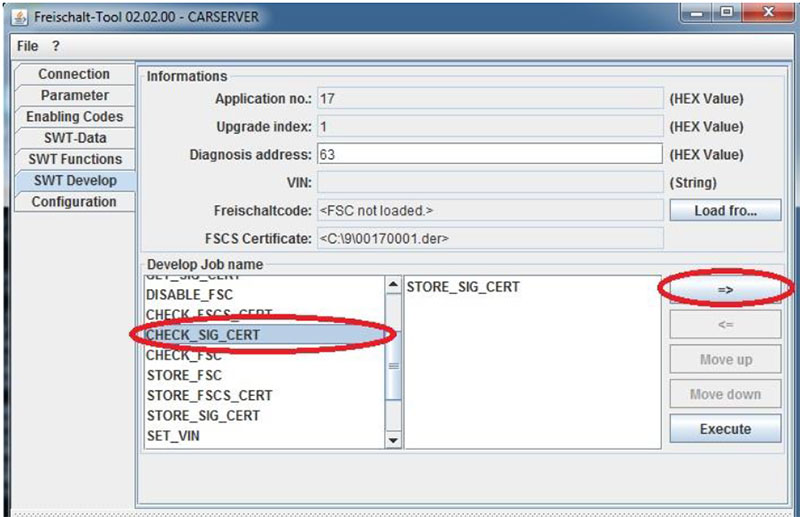 import fsc bmw code