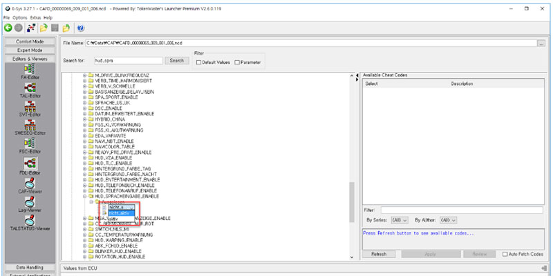 programing a heads up display