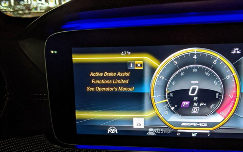 active brake assist functions limited mercedes