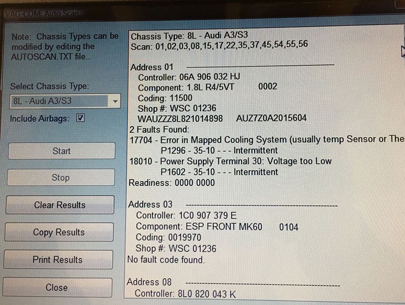 audi error p1602
