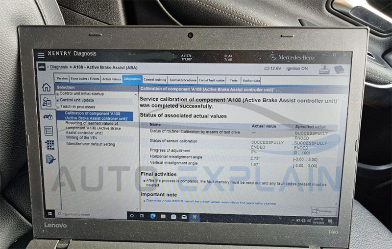 Fix active brake assist malfunction mercedes by calibrating Dynamic Radar