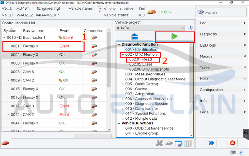 How to use ODIS Engineering to read fault code