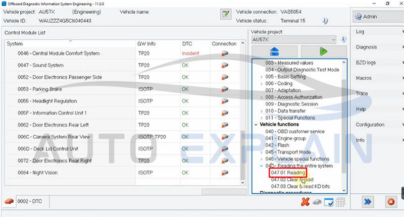 How to use ODIS Engineering to read fault code