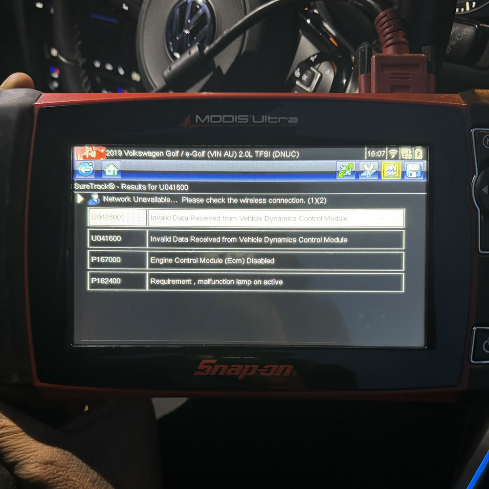 P1570 Audi Engine Control Module Disabled