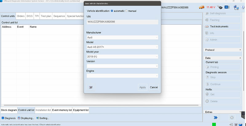 read error code with odis service
