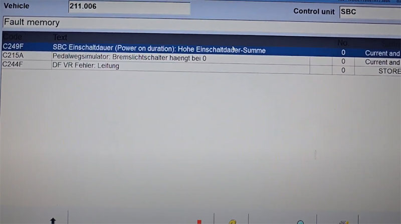 mercedes brake service brake visit workshop -Mercedes Fault Code C249F