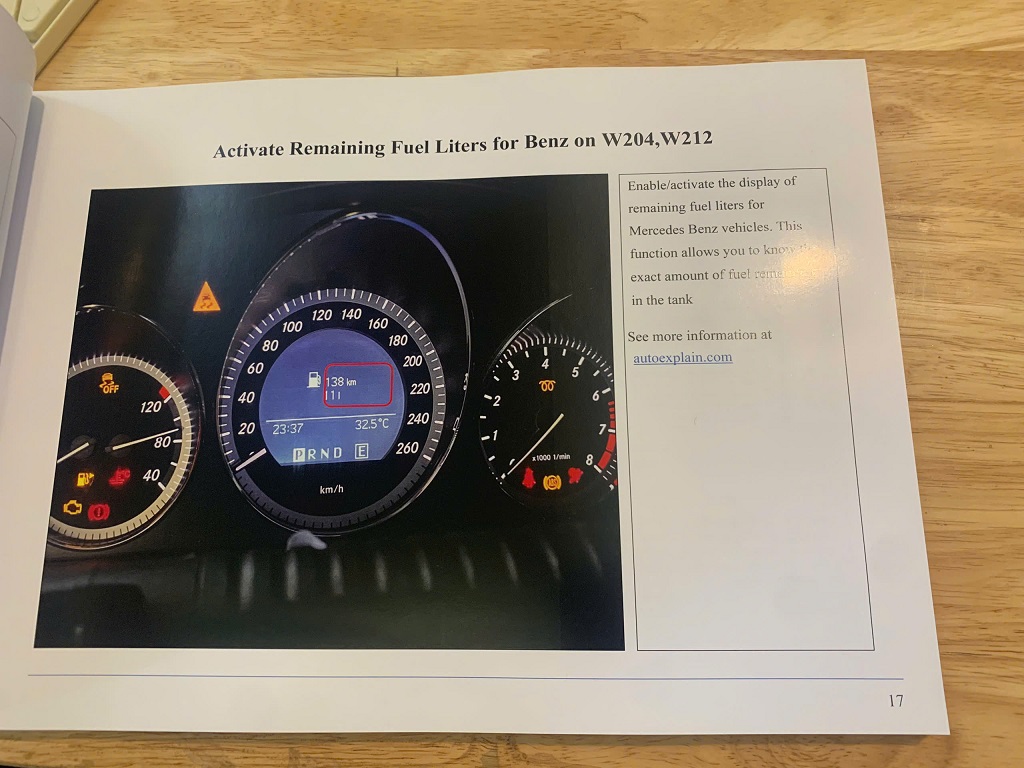 How to Activate Remain Fuel Liters Display on Mercedes W204 with DTS Monaco (4)