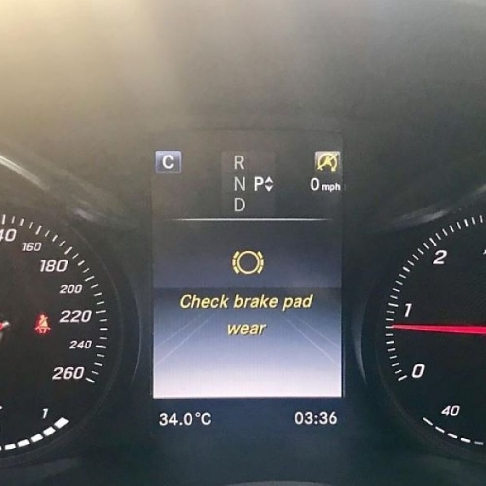 Check brake pad wear Mercedes
