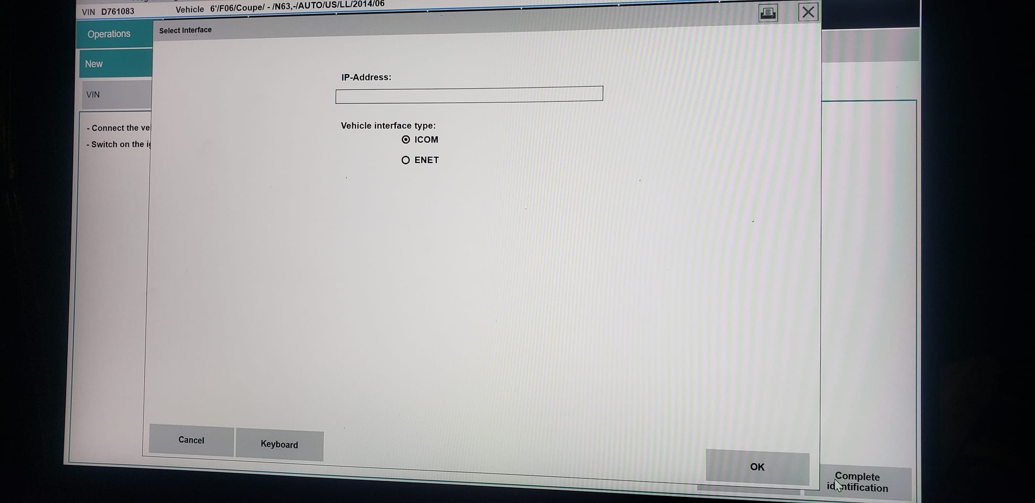 How to Use EasyConnect to Configure the Port for ISTA D 1