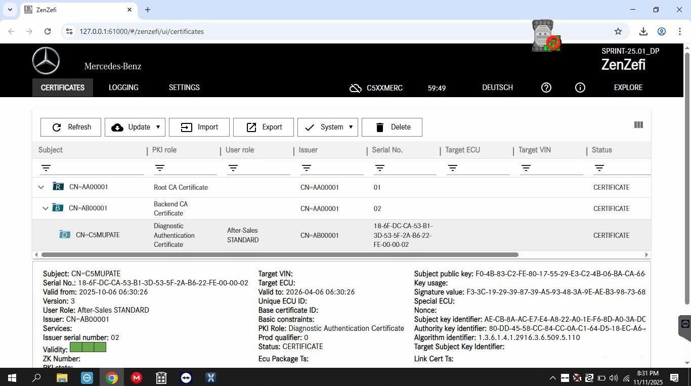 Xentry Certificate 3