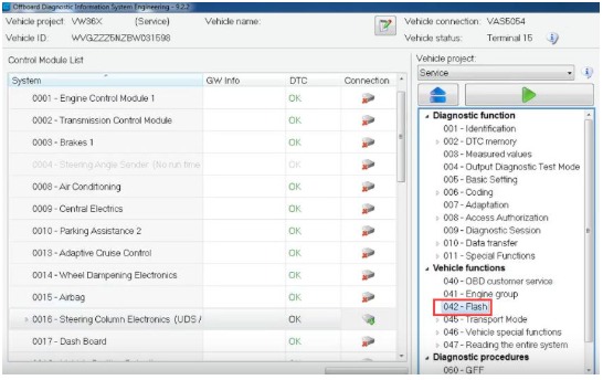 How to Flash Steering Column Electronic on VW with Odis Engineering 2