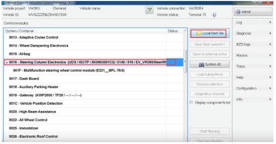 How to Flash Steering Column Electronic on VW with Odis Engineering 3