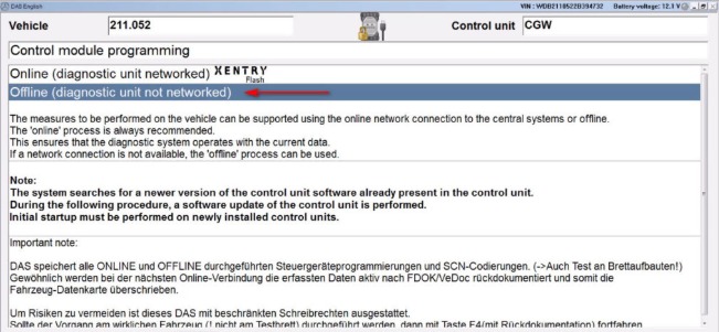 How to Programming Central Gateway offline with DAS on Mercedes W211 3