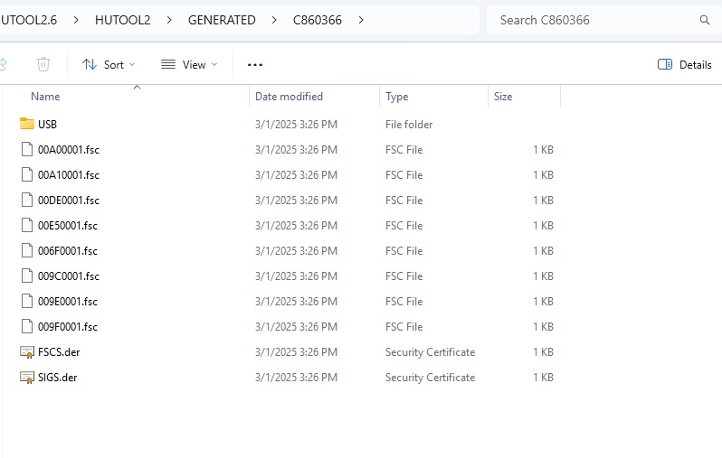 FSC Generation with HU TOOL 2.6 6