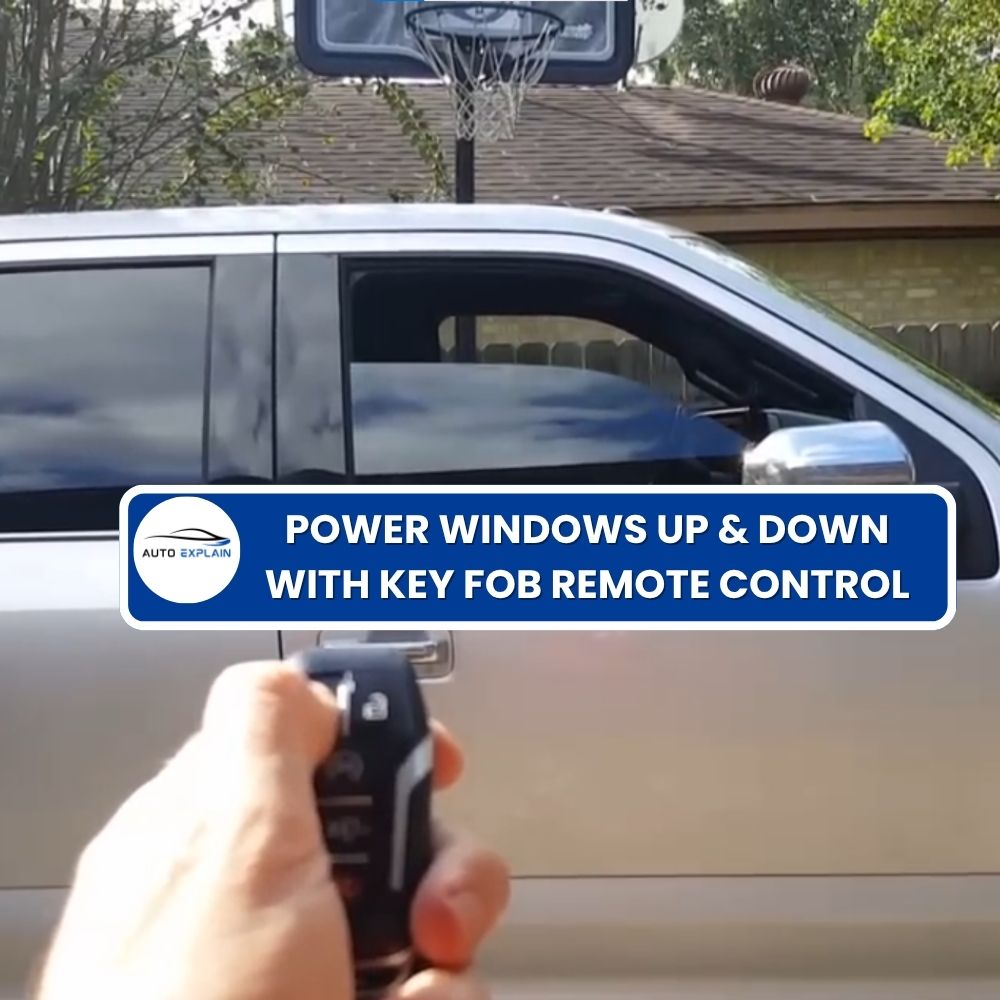 Power windows up & down with key fob remote control
